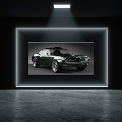 Green Pontiac Firebird Wall Art – Vintage Muscle Car Canvas Print Cars