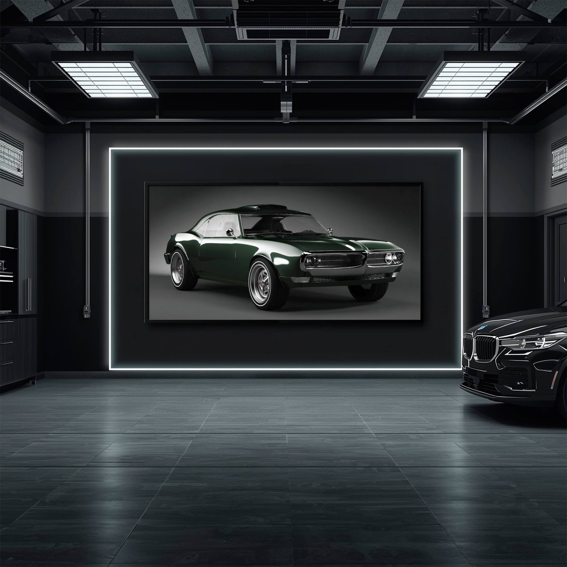 Green Pontiac Firebird Wall Art – Vintage Muscle Car Canvas Print Cars