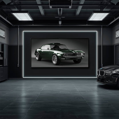 Green Pontiac Firebird Wall Art – Vintage Muscle Car Canvas Print Cars