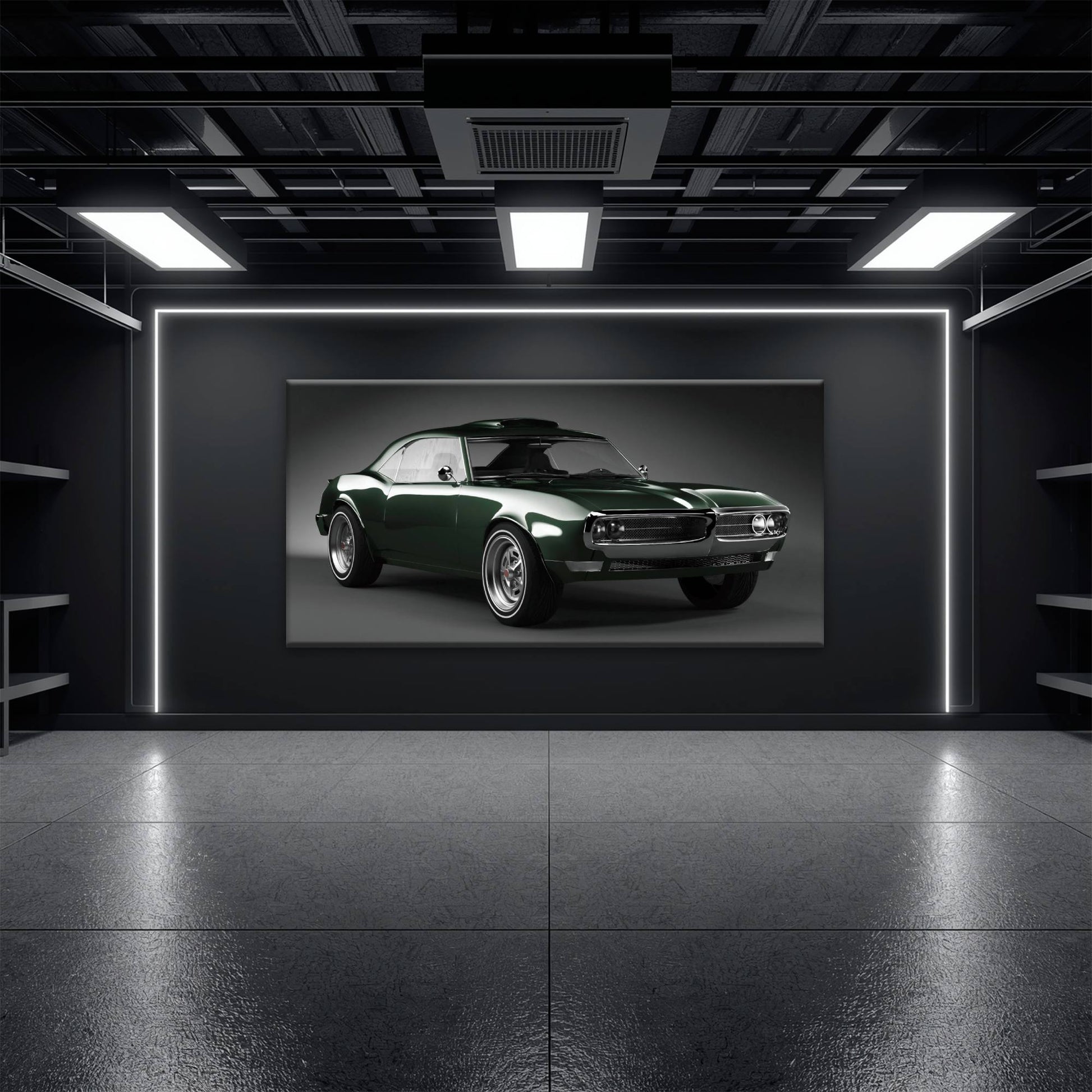 Green Pontiac Firebird Wall Art – Vintage Muscle Car Canvas Print Cars