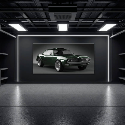Green Pontiac Firebird Wall Art – Vintage Muscle Car Canvas Print Cars