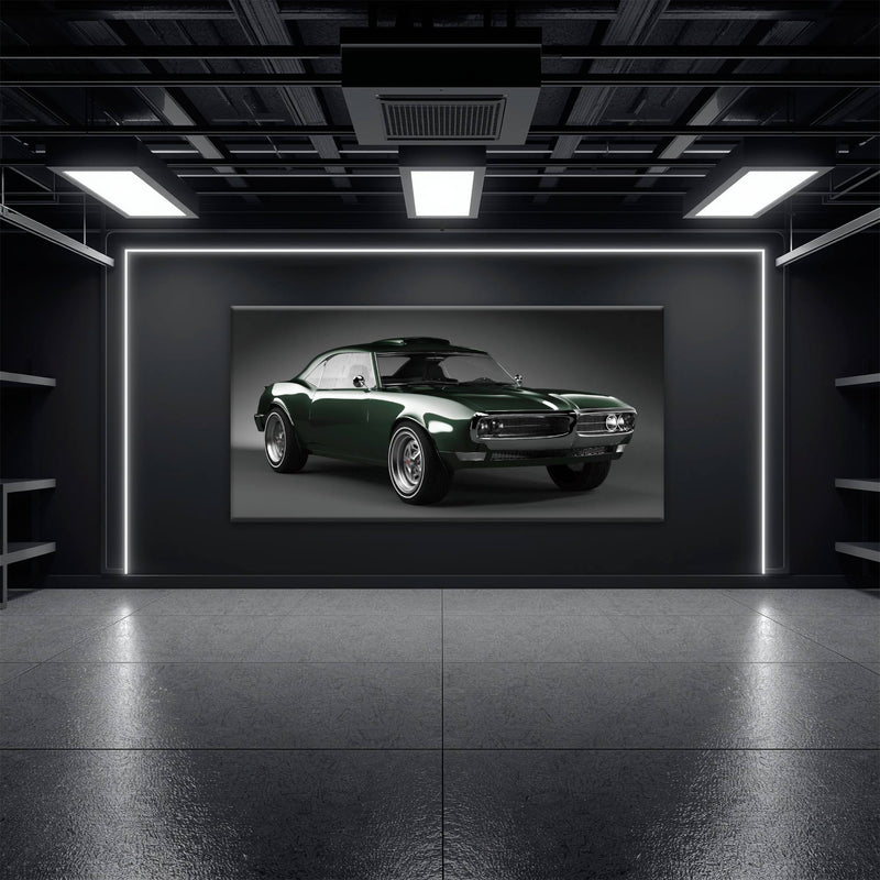 Green Pontiac Firebird Wall Art – Vintage Muscle Car Canvas Print Cars
