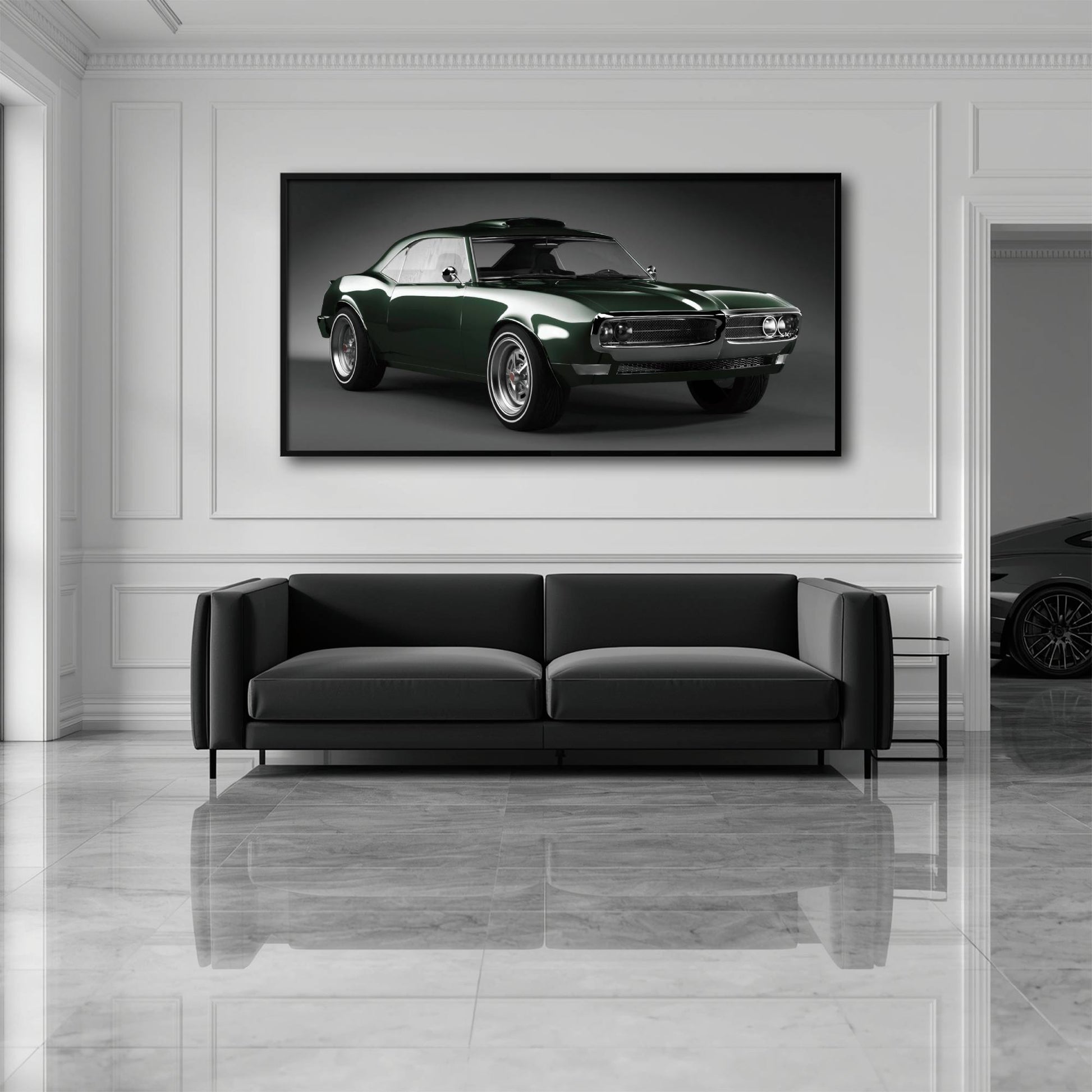 Green Pontiac Firebird Wall Art – Vintage Muscle Car Canvas Print Cars