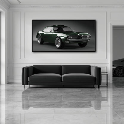 Green Pontiac Firebird Wall Art – Vintage Muscle Car Canvas Print Cars