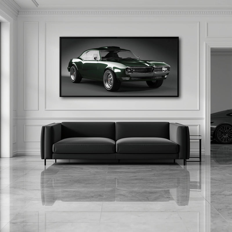 Green Pontiac Firebird Wall Art – Vintage Muscle Car Canvas Print Cars