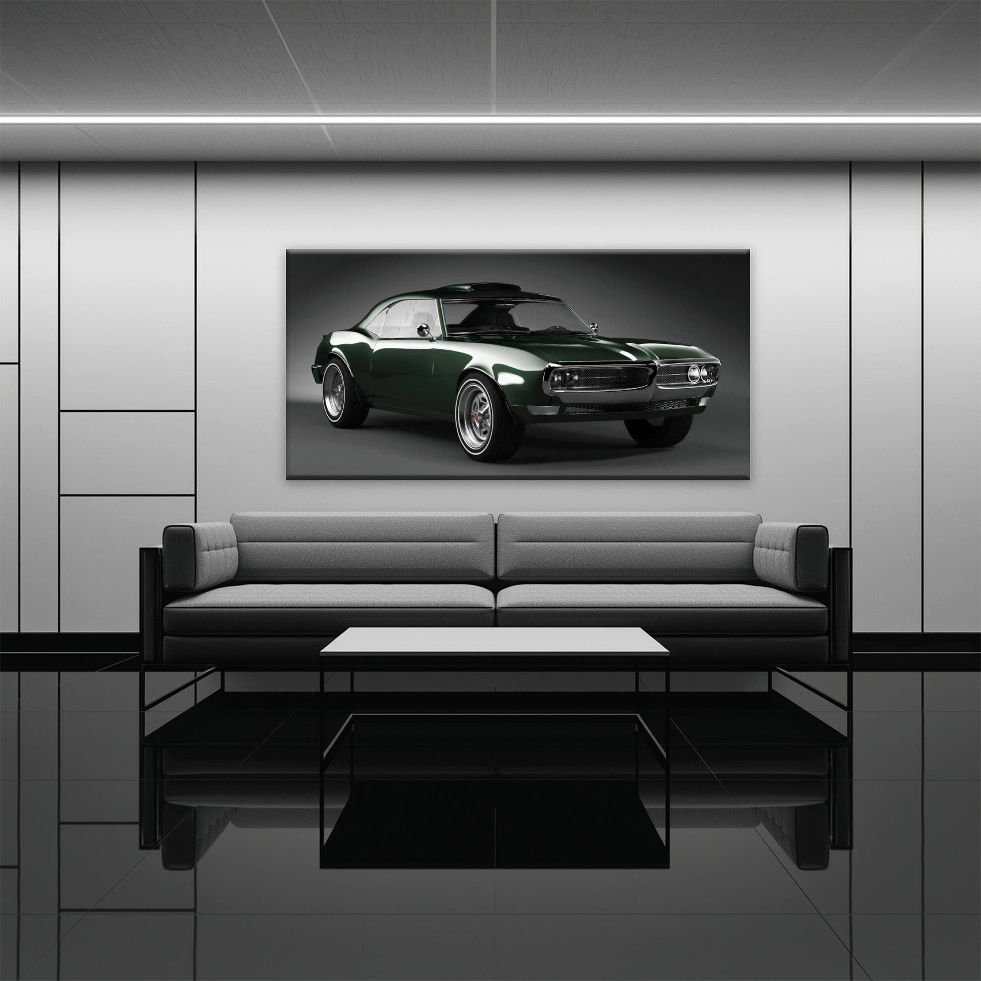 Green Pontiac Firebird Wall Art – Vintage Muscle Car Canvas Print Cars