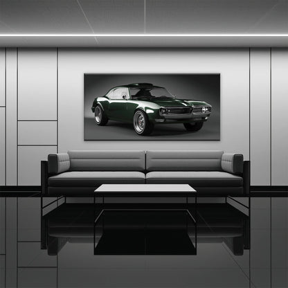 Green Pontiac Firebird Wall Art – Vintage Muscle Car Canvas Print Cars