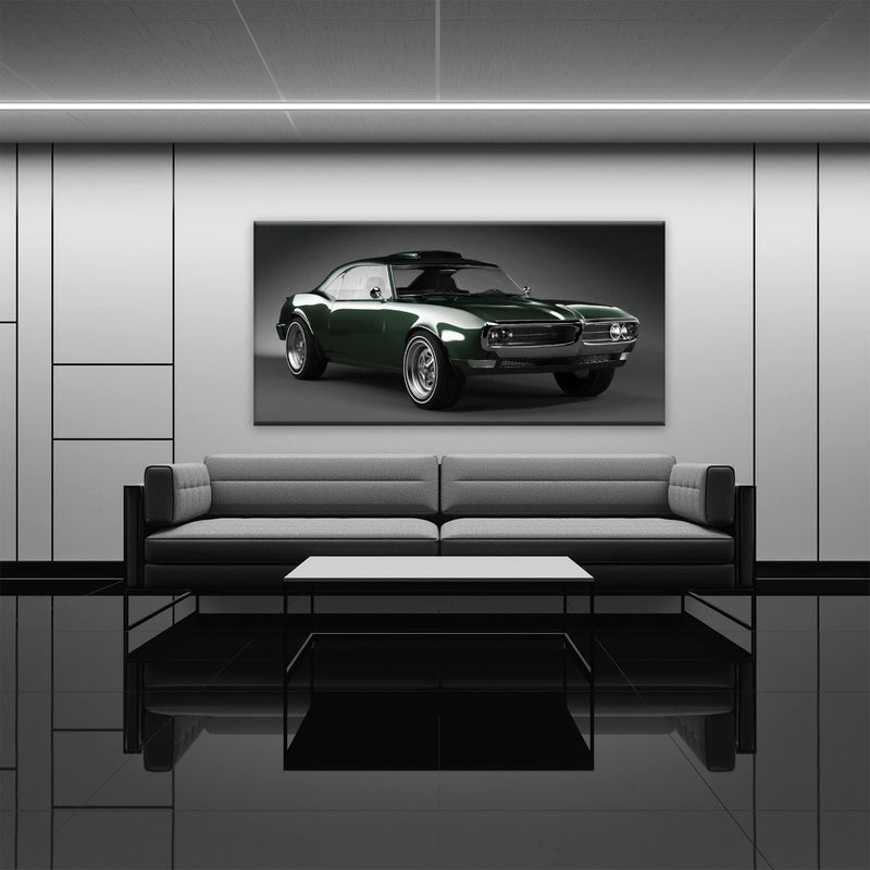 Green Pontiac Firebird Wall Art – Vintage Muscle Car Canvas Print Cars