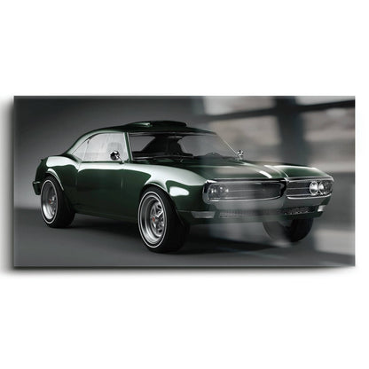 Green Pontiac Firebird Wall Art – Vintage Muscle Car Canvas Print Cars