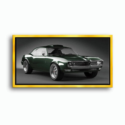 Green Pontiac Firebird Wall Art – Vintage Muscle Car Canvas Print Cars