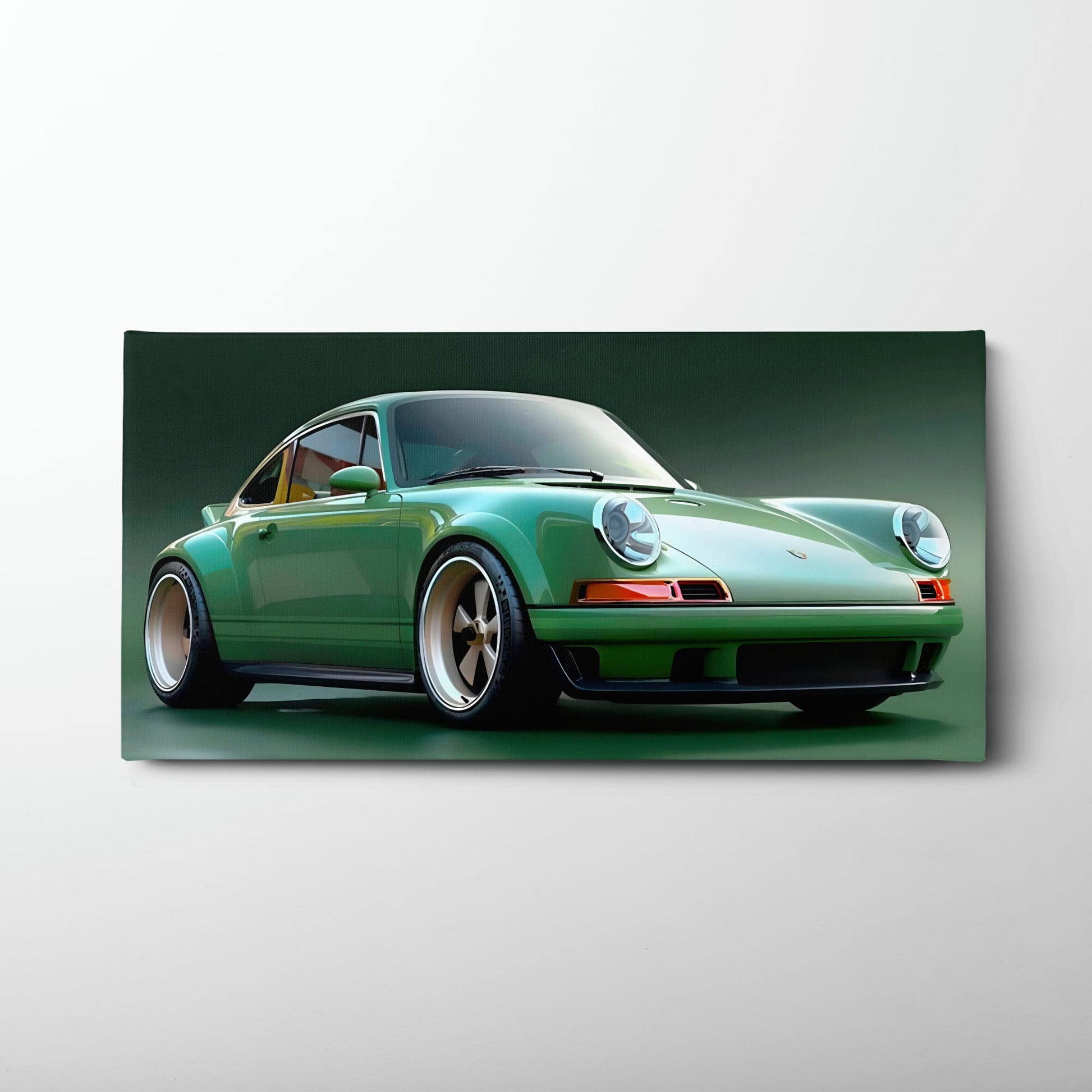 Green Porsche 911 Wall Art – Emerald Outlaw Canvas Print Cars