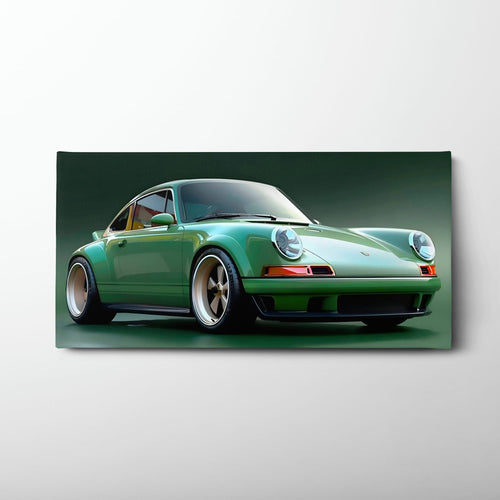 Green Porsche 911 Wall Art – Emerald Outlaw Canvas Print Cars