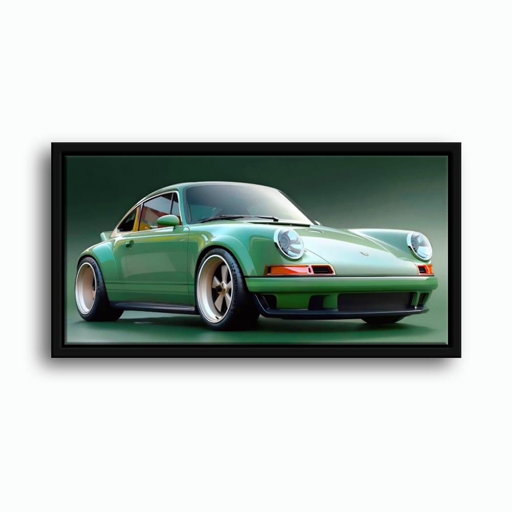 Green Porsche 911 Wall Art – Emerald Outlaw Canvas Print Cars
