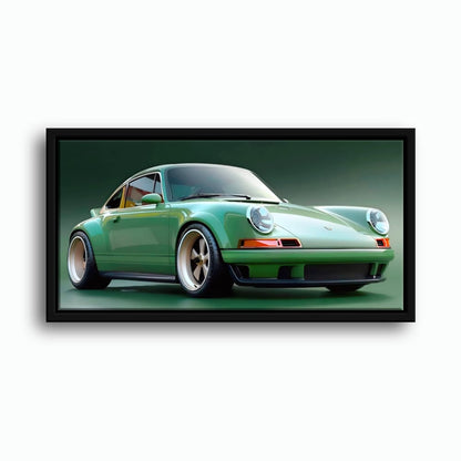 Green Porsche 911 Wall Art – Emerald Outlaw Canvas Print Cars