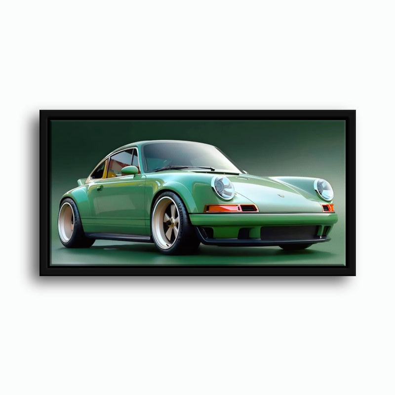 Green Porsche 911 Wall Art – Emerald Outlaw Canvas Print Cars