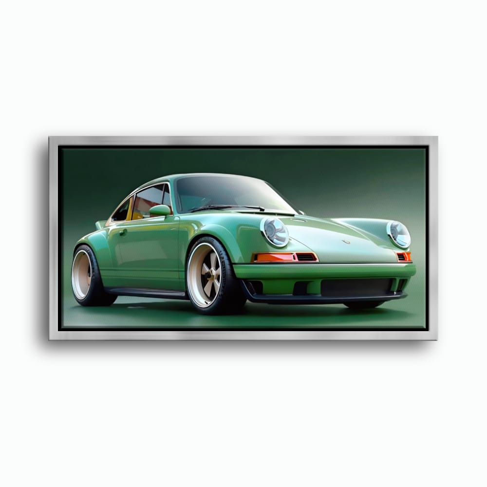 Green Porsche 911 Wall Art – Emerald Outlaw Canvas Print Cars