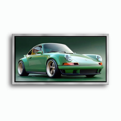 Green Porsche 911 Wall Art – Emerald Outlaw Canvas Print Cars