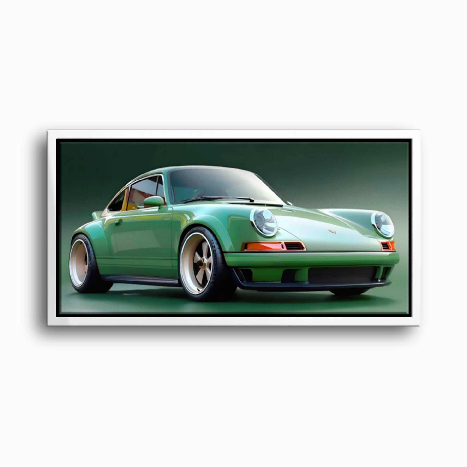 Green Porsche 911 Wall Art – Emerald Outlaw Canvas Print Cars
