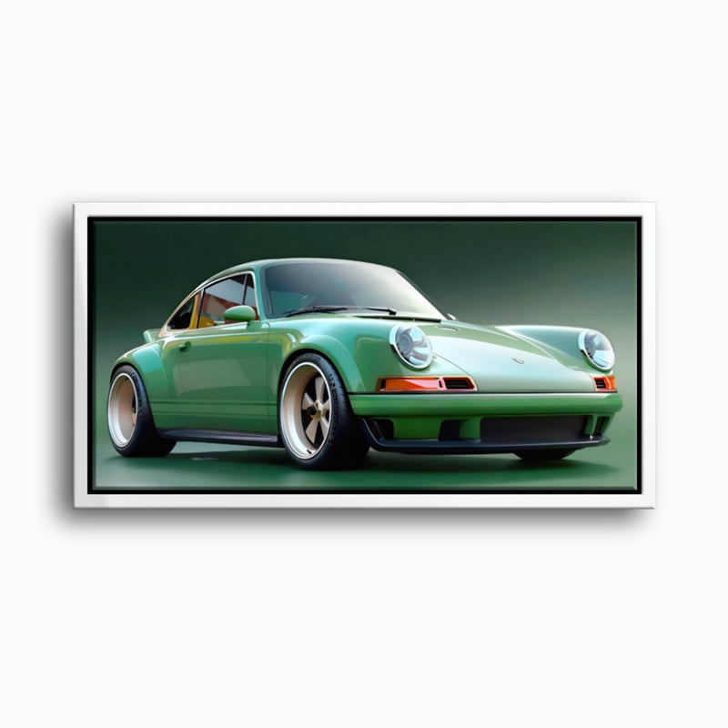 Green Porsche 911 Wall Art – Emerald Outlaw Canvas Print Cars