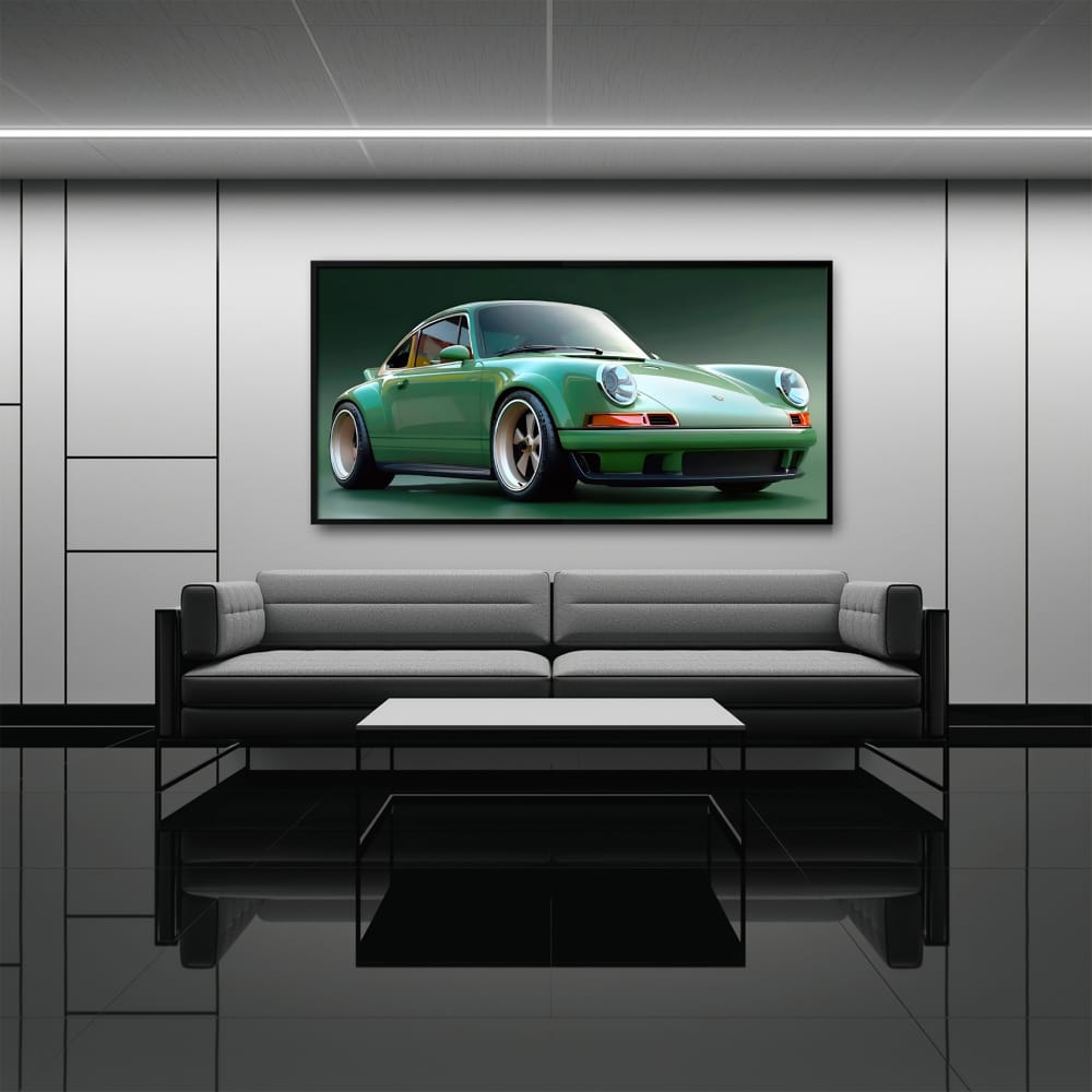 Green Porsche 911 Wall Art – Emerald Outlaw Canvas Print Cars