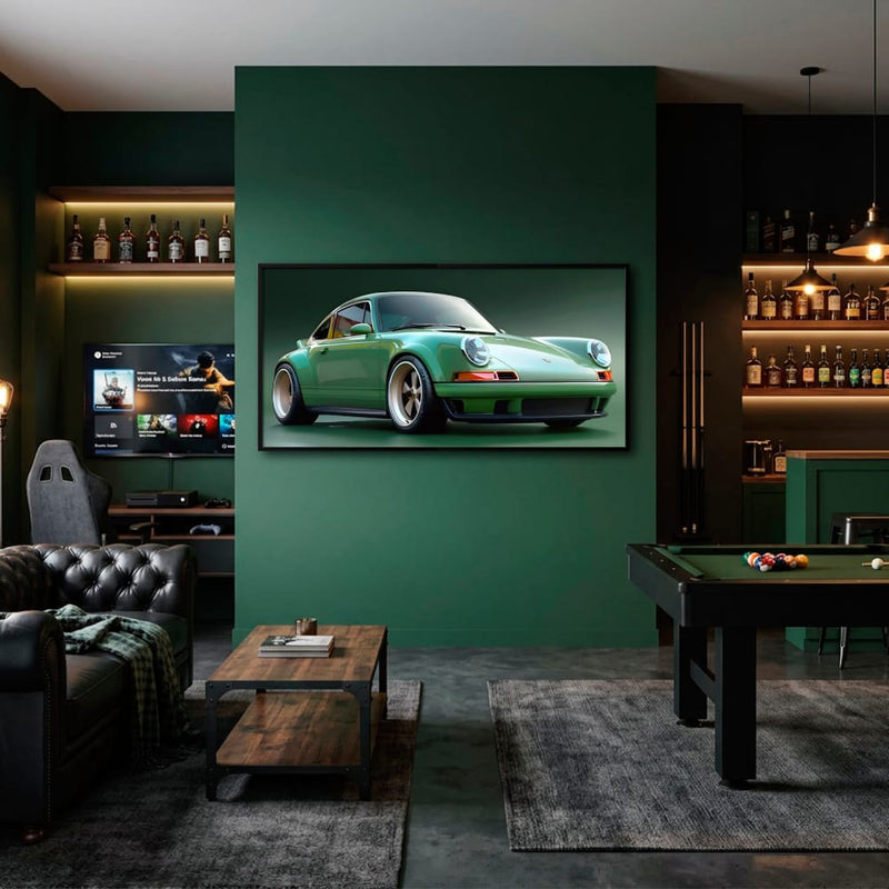 Green Porsche 911 Wall Art – Emerald Outlaw Canvas Print Cars