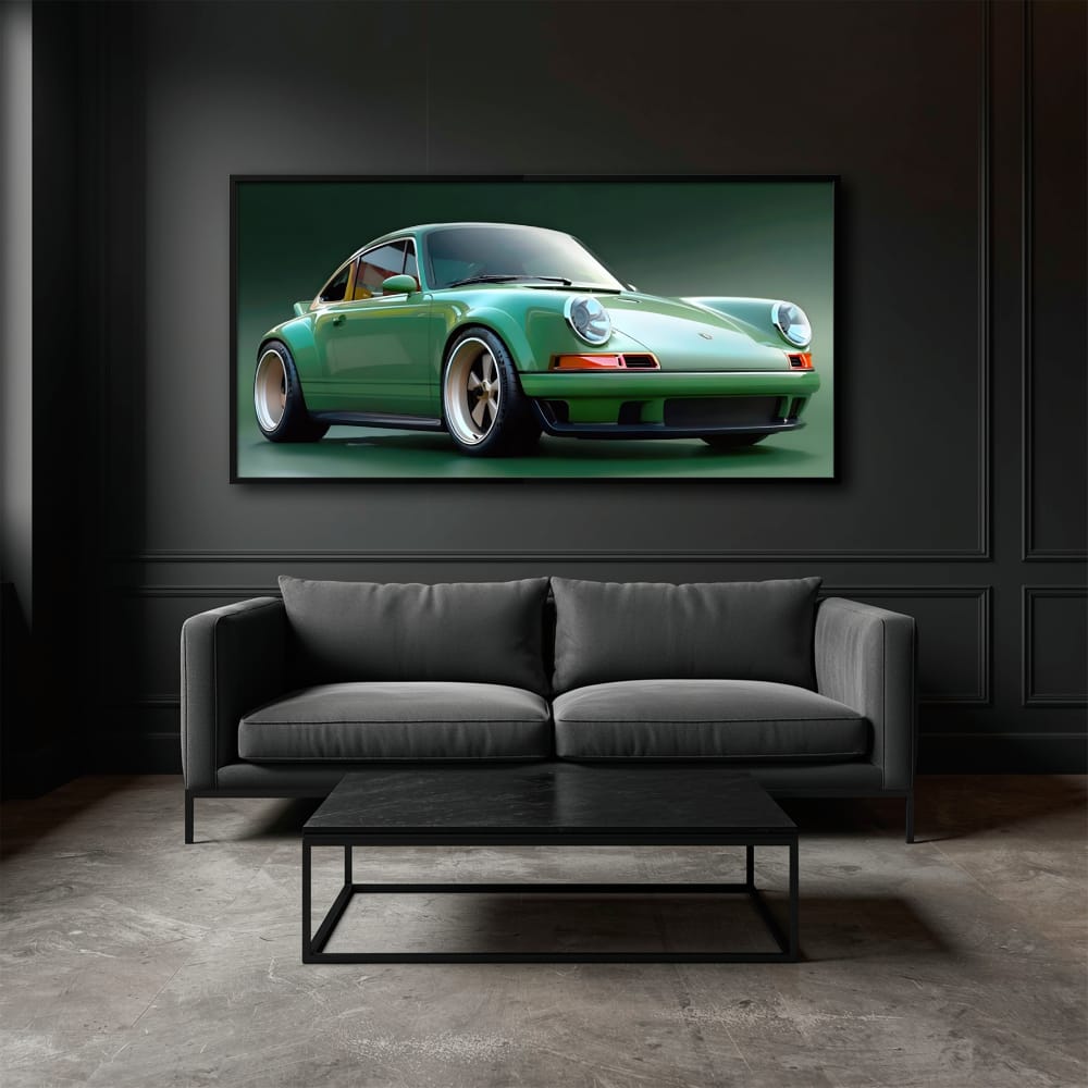 Green Porsche 911 Wall Art – Emerald Outlaw Canvas Print Cars