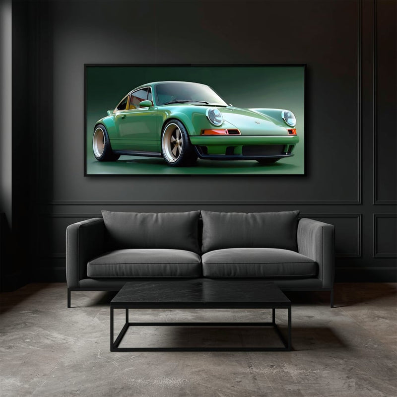 Green Porsche 911 Wall Art – Emerald Outlaw Canvas Print Cars
