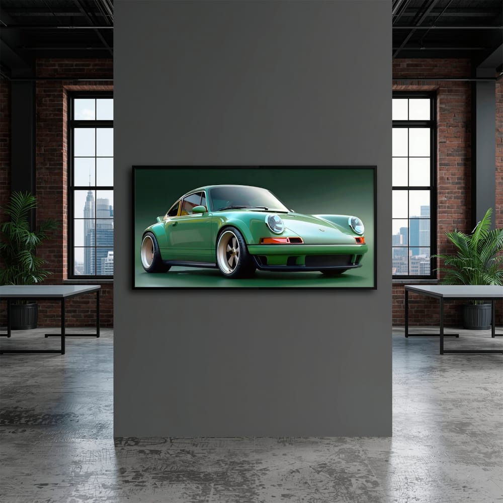 Green Porsche 911 Wall Art – Emerald Outlaw Canvas Print Cars