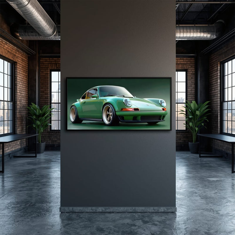Green Porsche 911 Wall Art – Emerald Outlaw Canvas Print Cars