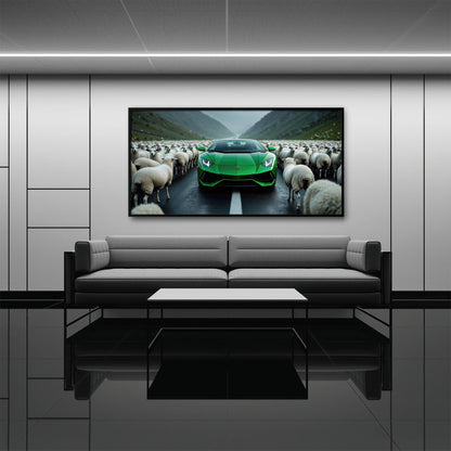 Lamborghini Aventador Green Motivational Wall Art