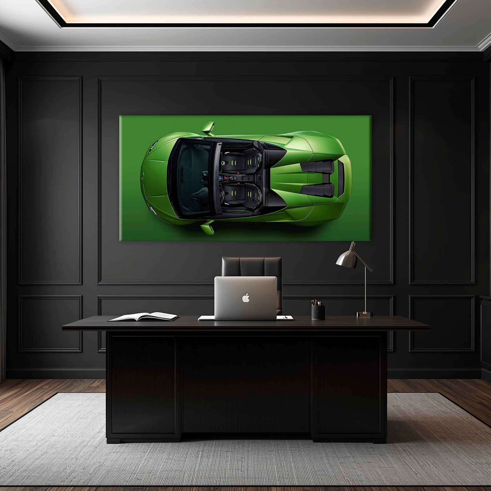 Lamborghini Huracan Wall Art | Green Canvas Print | Automotive Decor Cars