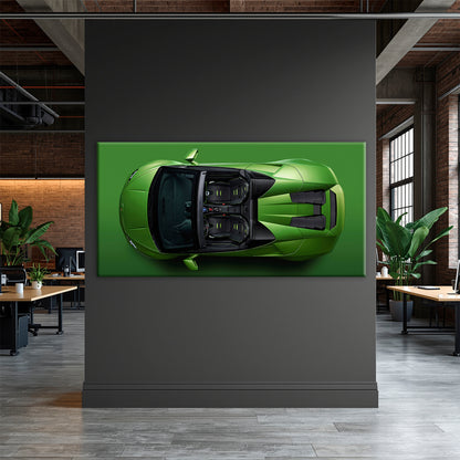 Lamborghini Huracan Wall Art | Green Canvas Print | Automotive Decor Cars