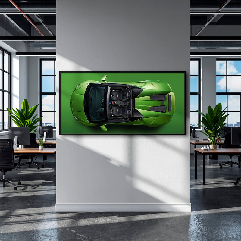 Lamborghini Huracan Wall Art | Green Canvas Print | Automotive Decor Cars