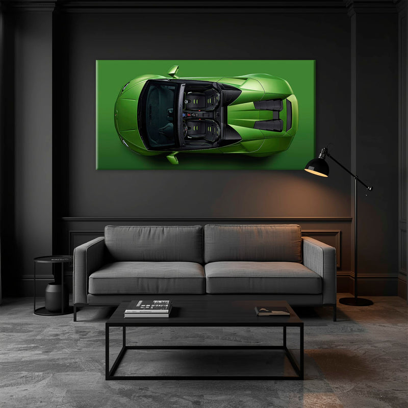 Lamborghini Huracan Wall Art | Green Canvas Print | Automotive Decor Cars