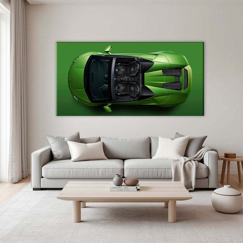 Lamborghini Huracan Wall Art | Green Canvas Print | Automotive Decor Cars