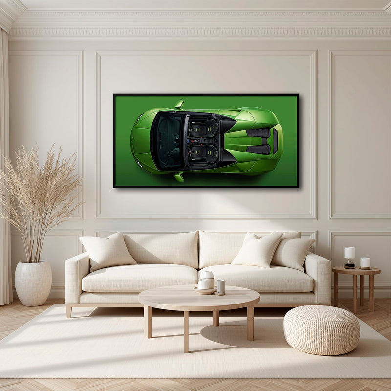 Lamborghini Huracan Wall Art | Green Canvas Print | Automotive Decor Cars