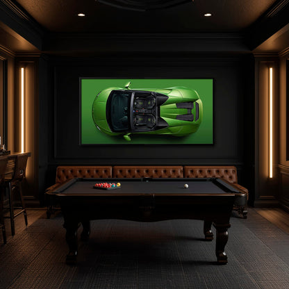 Lamborghini Huracan Wall Art | Green Canvas Print | Automotive Decor Cars