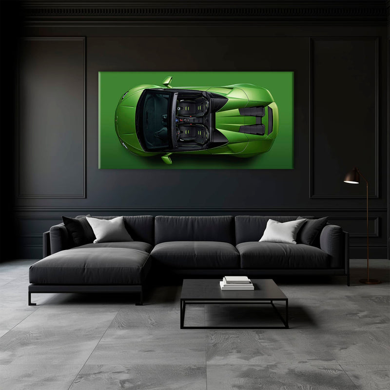 Lamborghini Huracan Wall Art | Green Canvas Print | Automotive Decor Cars