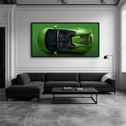 Lamborghini Huracan Wall Art | Green Canvas Print | Automotive Decor Cars