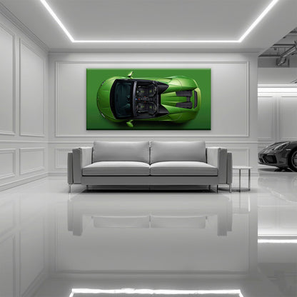 Lamborghini Huracan Wall Art | Green Canvas Print | Automotive Decor Cars