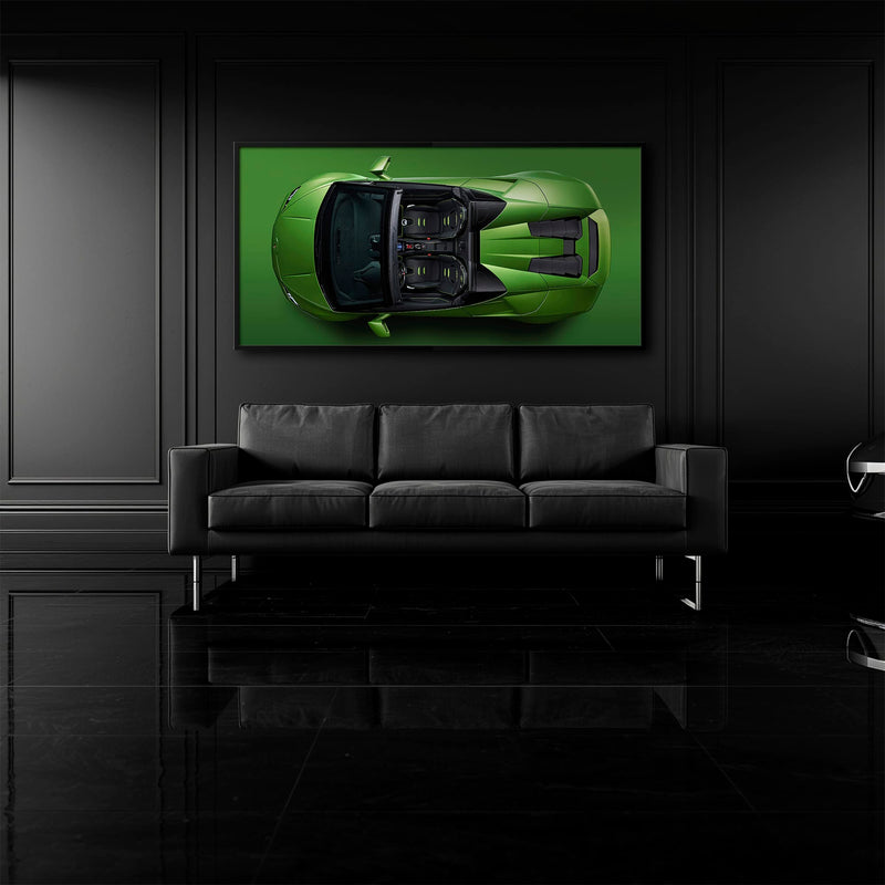 Lamborghini Huracan Wall Art | Green Canvas Print | Automotive Decor Cars