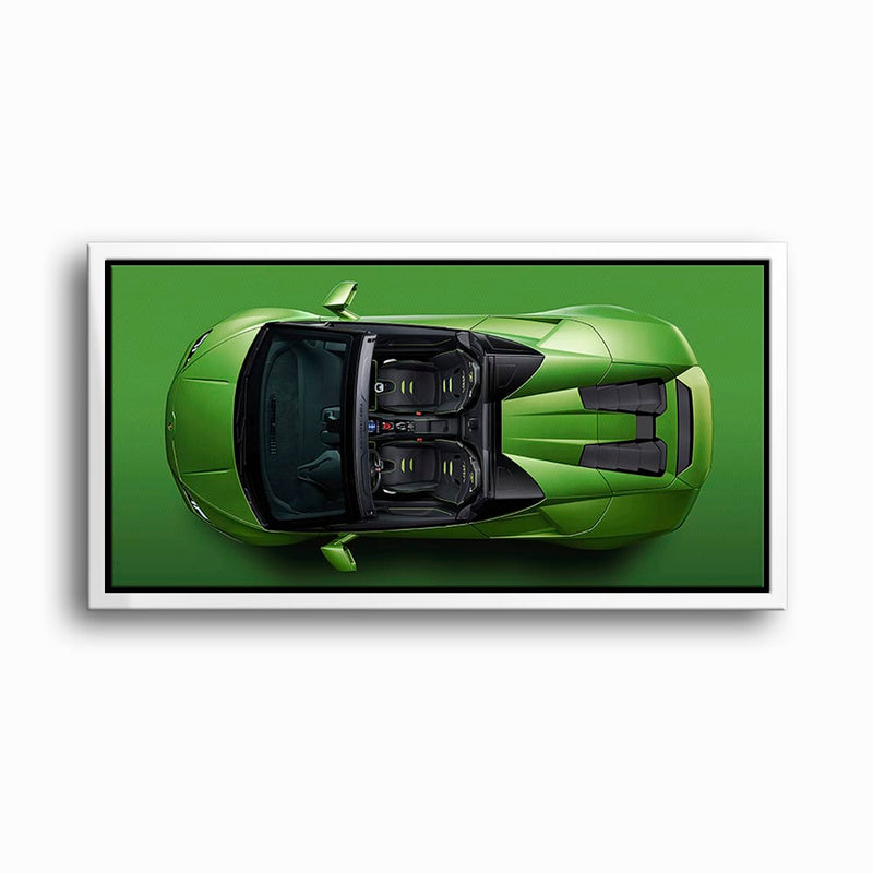 Lamborghini Huracan Wall Art | Green Canvas Print | Automotive Decor Cars