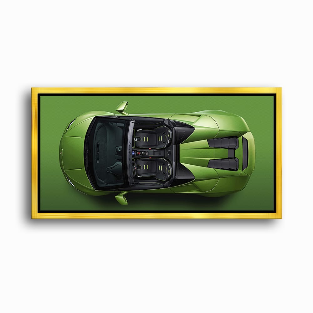 Lamborghini Huracan Wall Art | Green Canvas Print | Automotive Decor Cars