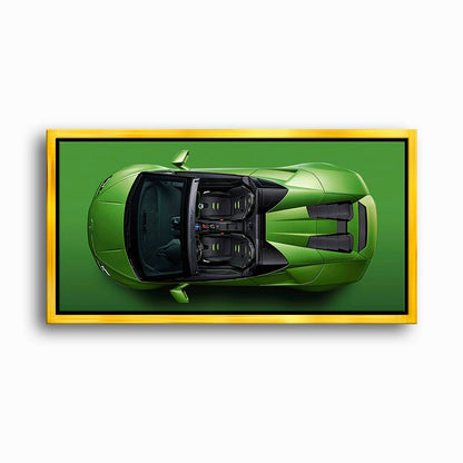 Lamborghini Huracan Wall Art | Green Canvas Print | Automotive Decor Cars
