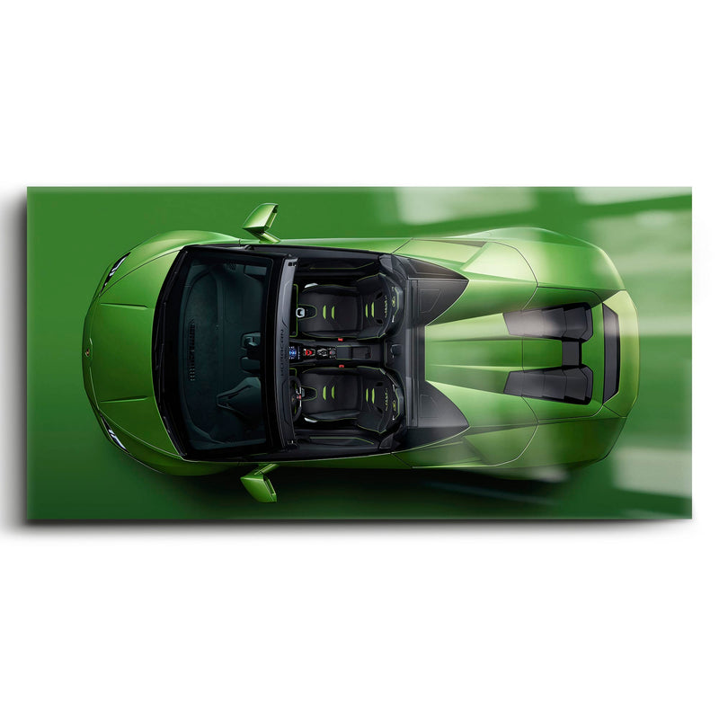 Lamborghini Huracan Wall Art | Green Canvas Print | Automotive Decor Cars