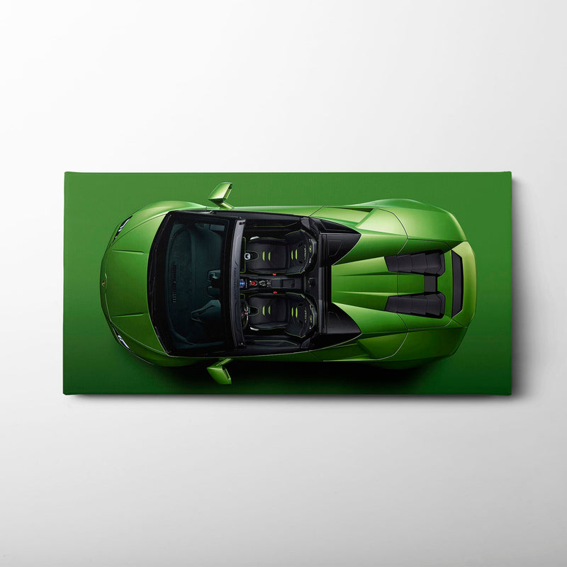 Lamborghini Huracan Wall Art | Green Canvas Print | Automotive Decor Cars