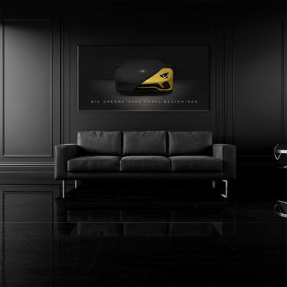 Lamborghini Yellow Wall Art | Automotive Decor | Lambo poster Cars