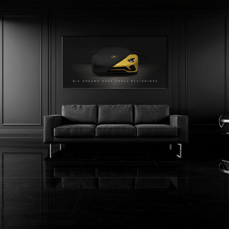 Lamborghini Yellow Wall Art | Automotive Decor | Lambo poster Cars