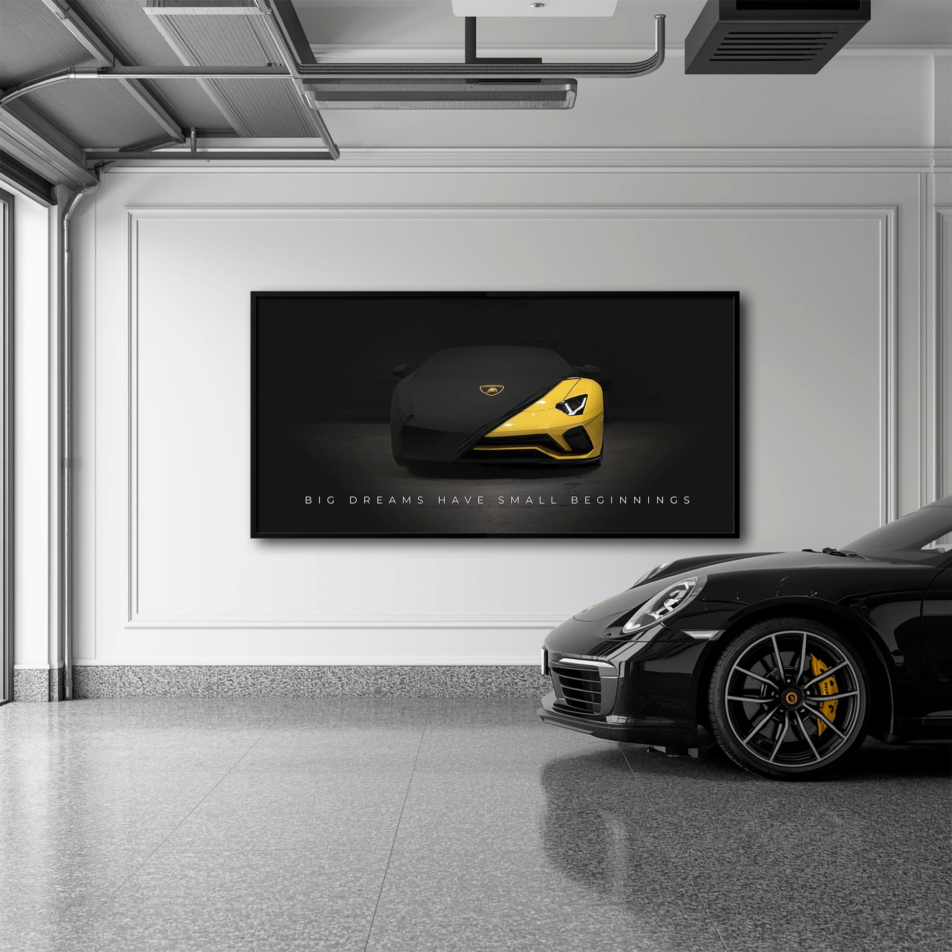 Lamborghini Yellow Wall Art | Automotive Decor | Lambo poster Cars