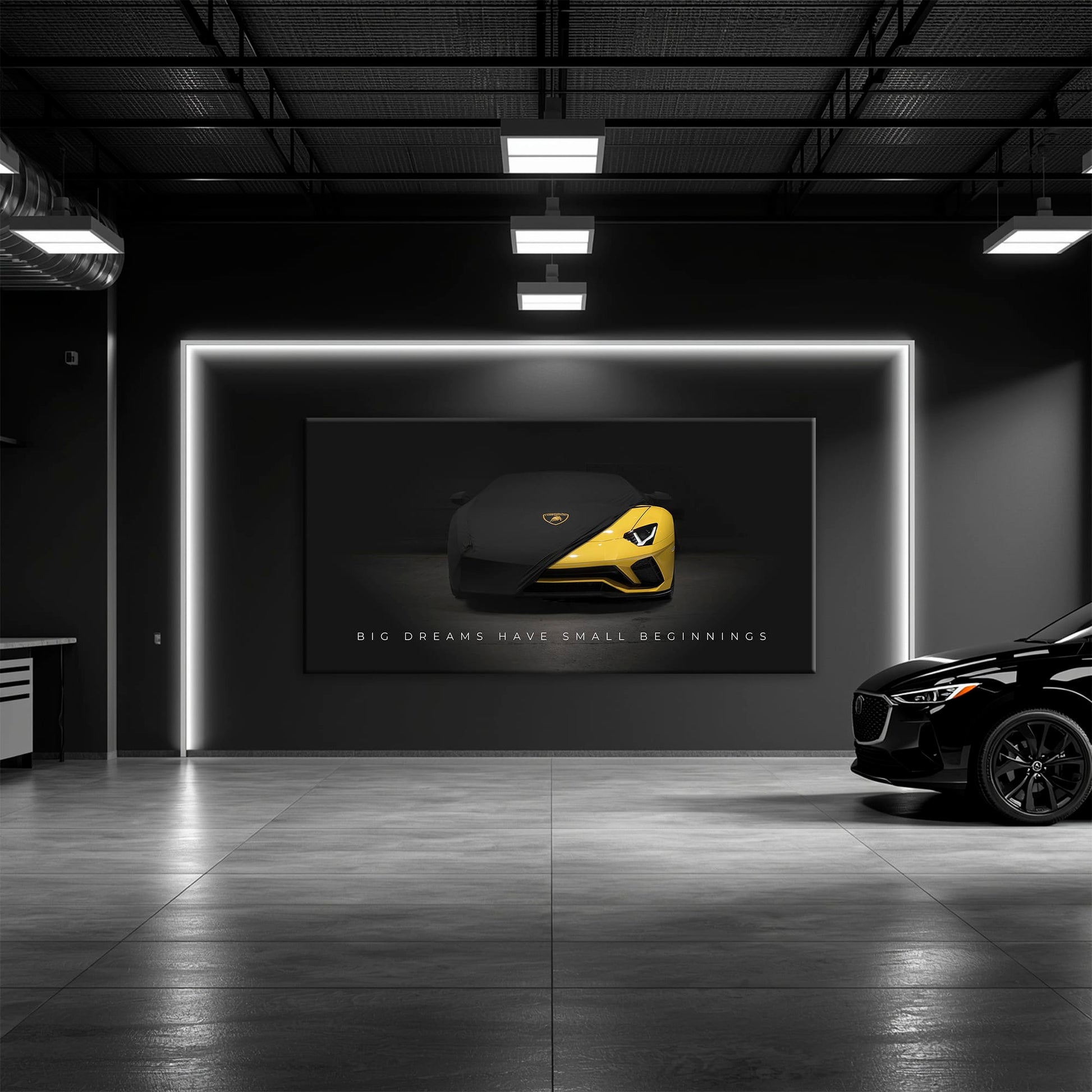 Lamborghini Yellow Wall Art | Automotive Decor | Lambo poster Cars